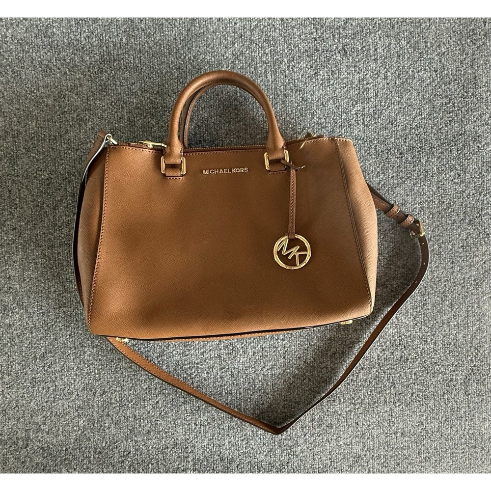 Michael Kors Sutton Leather‎ Medium Satchel Handbag-Luggage/Brown  SH9